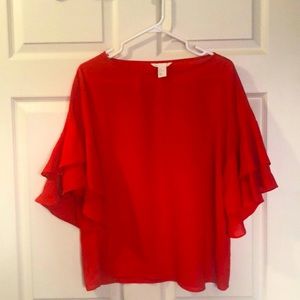 H&M top with ruffled sleeves